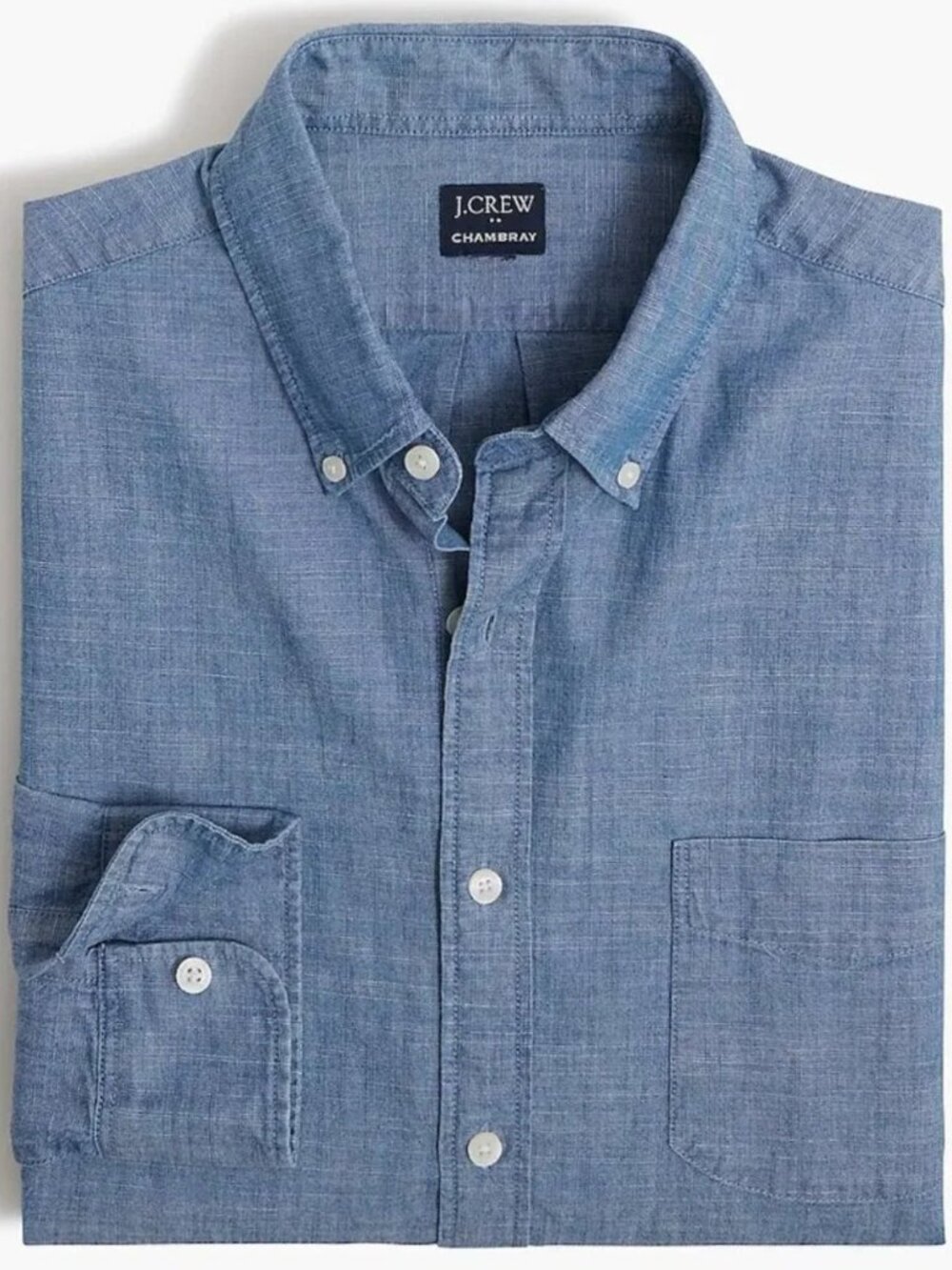 J Crew Men's Chambray Casual Shirt Men's Chambray Blue Size LARGE NWT